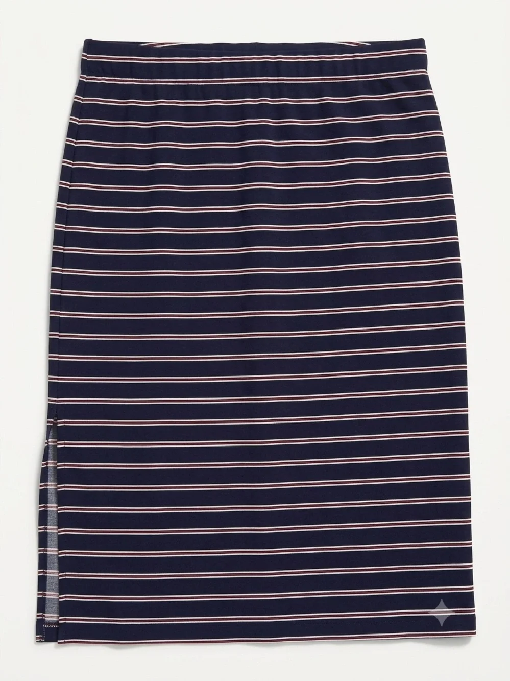 dRA Los Angeles Navy and Red pull-on midi skirt